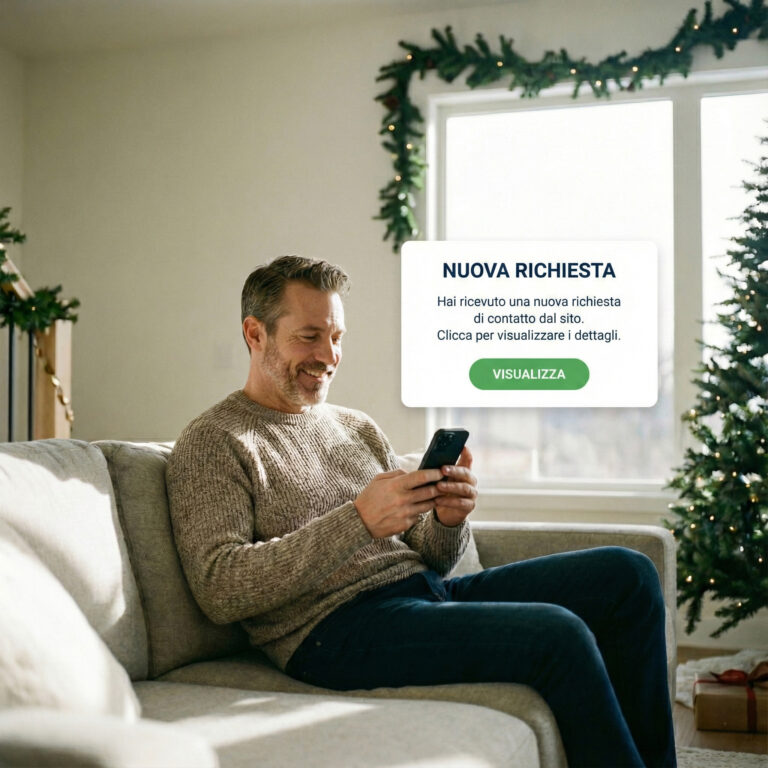 Uomo con telefono su divano